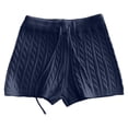 thumbnail image 4 of Arlun Womens Cable Knit Shorts Casual High Waist Drawstring Slim Fit Stretchy Yoga Shorts 2026 Spring and Summer Casual Soft Comfortable Solid Color Sweatshorts Blue M, 4 of 4