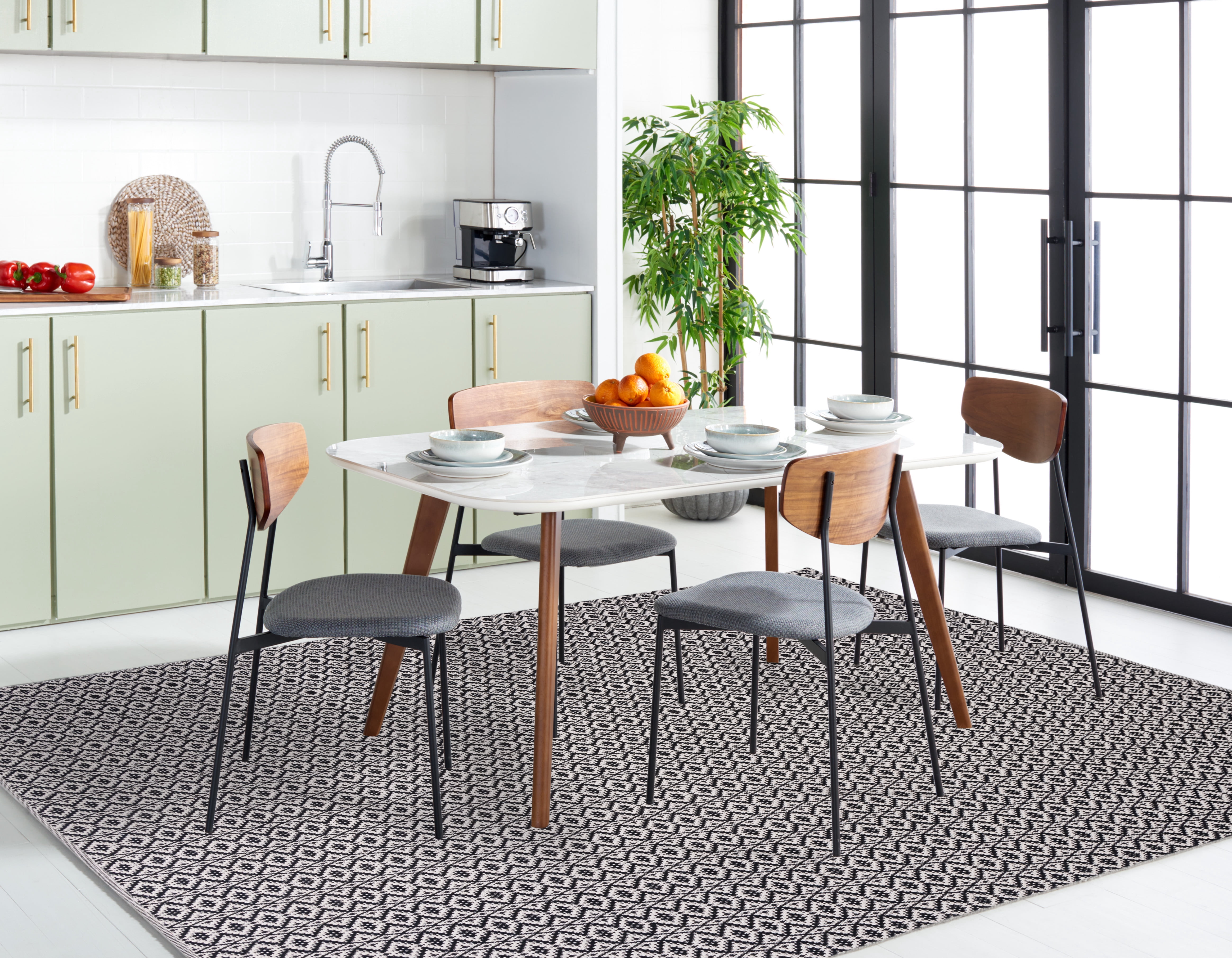 Safavieh Montauk Corrine Geometric Cotton Area Rug, Ivory/Black, 10' x 14'