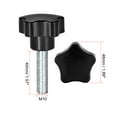 thumbnail image 2 of Uxcell M10 x 40mm Male Thread 48mm Head Star Knobs Zinc Plated Black 2 Pack, 2 of 5