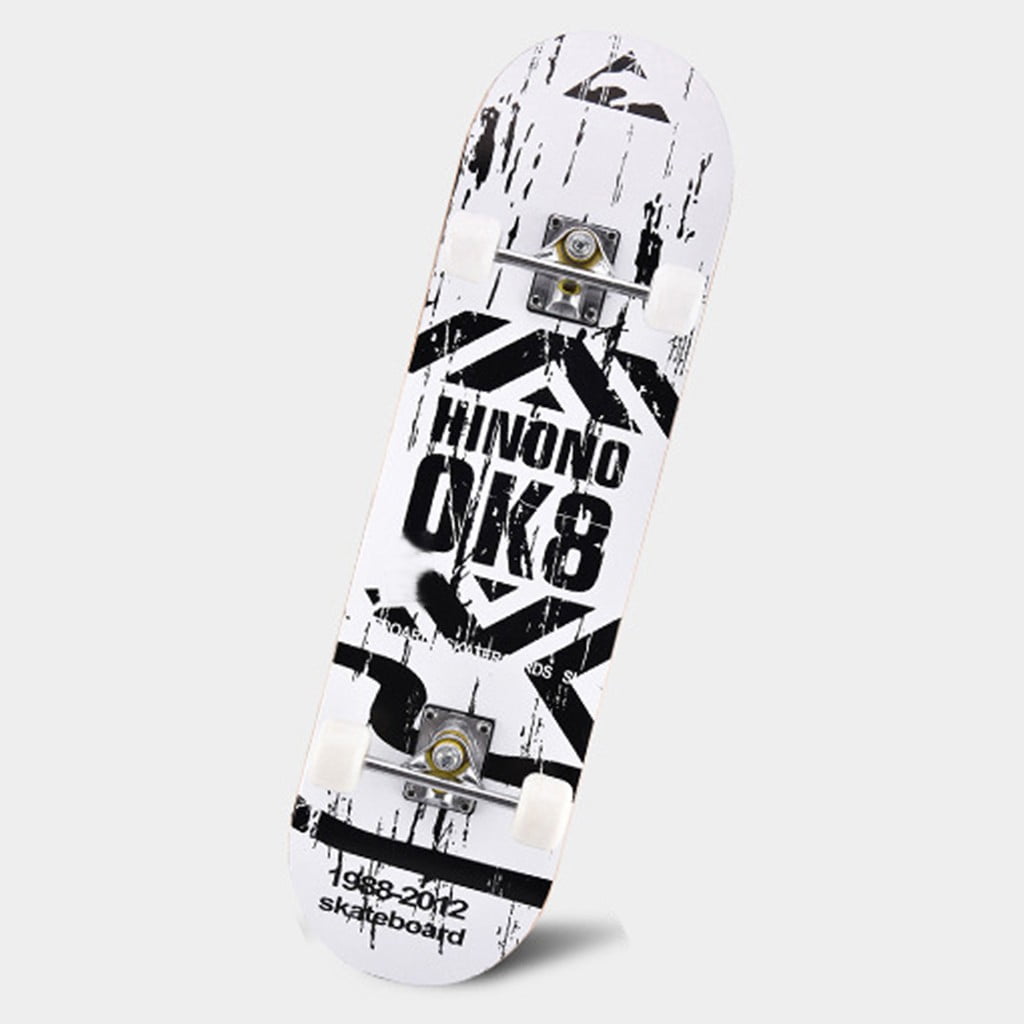 Ready To Ride New OK8 White Skateboard Top Stained BLACK 31.5in Skateboards 