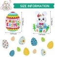 thumbnail image 2 of 2Pcs Easter Door Decoration Glitter Happy Easter Egg Wooden Hanger Easter Egg Bunny Hanging Door Wall Welcome Sign Home Indoor Outdoor Easter Decoration Supplies, 2 of 6