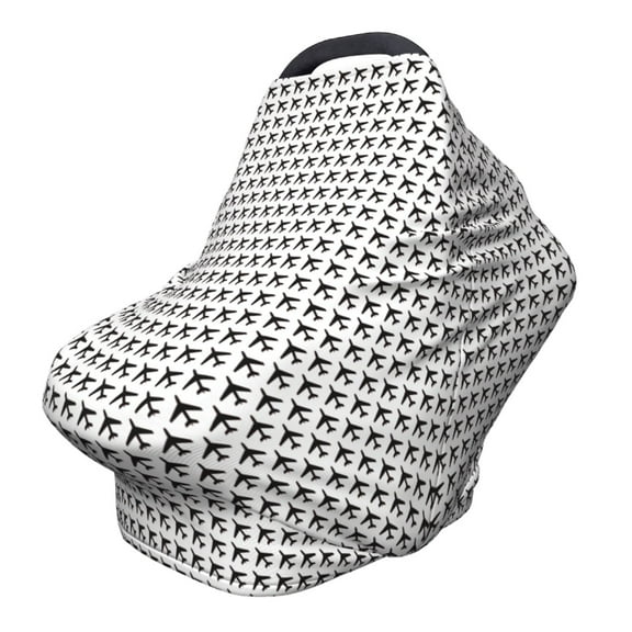 Fotbe Airplane Pattern Car Seat Covers for Babies, Nursing Breastfeeding Cover Infant Carseat Canopy, Soft Stretchy Carrier Cover
