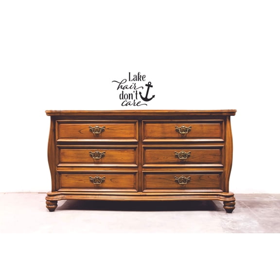 Lake Hair Don't Care Wall Quotes Decal for Bedroom or Living Room - 16" x 16" DIY Removable Adhesive Art Mural Home Sticker Decoration