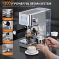 thumbnail image 4 of Máquina de café espresso LERTIN 20 bar con espumador de leche 1.7 L plateada, 4 of 6