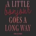 thumbnail image 2 of Women's Emily in Paris A Little Bonjour Goes a Long Way Graphic Tee Black Small, 2 of 4