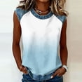 thumbnail image 2 of Trgacdwlo Women Tank Tops Gradient Crew Neck Sleeveless Shirts for Women Patchwork Summer Vintage Womens Top, 2 of 7