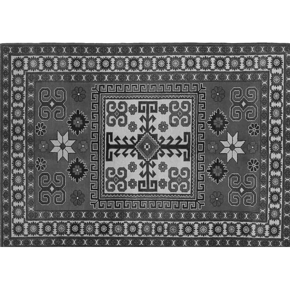 Ahgly Company Indoor Rectangle Geometric Gray Traditional Area Rugs, 5' x 8'