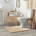 thumbnail image 7 of Nestl Contour Absorbent Memory Foam Bath Mat Set Bathroom Rug, Cream, 24"x20", 7 of 7