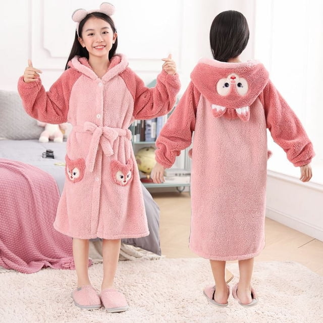 Pijamas de Hello Kitty Kawaii de Sanrios, ropa de dormir con capucha y dibujos animados de corazón de terciopelo coral para niñas y niños, juguetes de regalo
