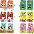 thumbnail image 2 of 12/60 piezas de decoración para fiesta de cumpleaños de Bob Esponja con dibujos animados, bolsa de regalo de papel, caja de dulces para baby shower para niños, suministros para eventos, regalos, 2 of 5
