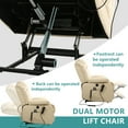 thumbnail image 3 of BALICHUN Lay Flat Sleeping Dual OKIN Motor Lift Chair Recliners for Elderly with Heat and Massage Up to 350 LBS,Breathable Leather with Breathable microporous,USB Ports (Beige), 3 of 11