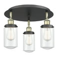 thumbnail image 3 of Innovations Lighting  Dover - 3 Light 16" Flush Mount Clear/Black Antique Brass, 3 of 5