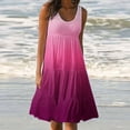 thumbnail image 2 of CHOK Robes en Lin pour Femmes Été Grande Taille Manches Courtes Col en V Longueur Genou Robe Ample Décontractée Confortable Plage 2024 Soldes, 2 of 6