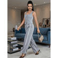 thumbnail image 4 of Conjunto 2 Piezas Elegante, Top Ajustado con Botones y Pantalón Palazzo con Rayas, Look Chic y Estilizado para Mujer, 4 of 5