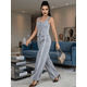 thumbnail image 4 of Conjunto 2 Piezas Elegante, Top Ajustado con Botones y Pantalón Palazzo con Rayas, Look Chic y Estilizado para Mujer, 4 of 5