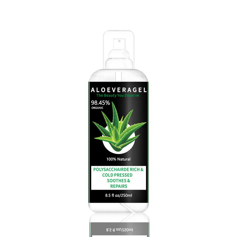  SVATV Natural Aloe Vera Gel for Face, Skin, Hair & Sunburn  Relief with Cold Pressed, Vegan, Unscented Gel