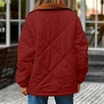 thumbnail image 4 of DHFJKG Quilted Padded Jackets For Women Long Sleeve Snap Button Collared Loose Fit Lightweight Coat Soft Outerwear, 4 of 5
