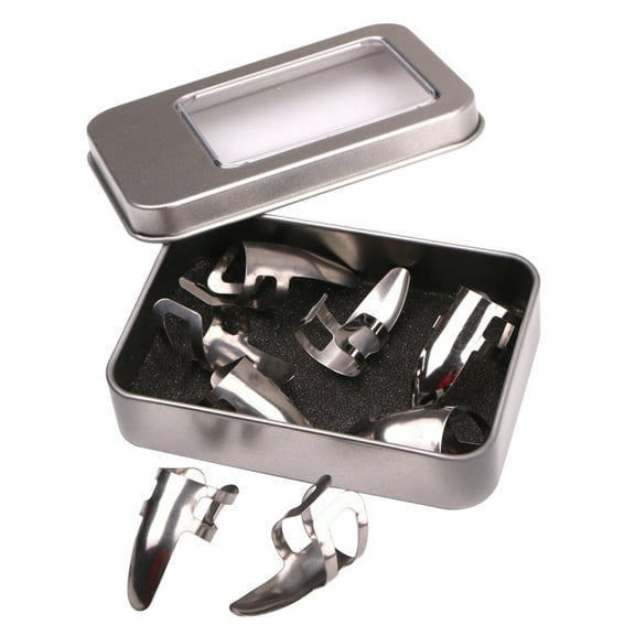 8PCS Banjo Picks Adjustable Metal Finger Thumb Silver Color Picks Plectrum For Fingerstyle Acoustic Guitar Bass Ukulele