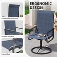thumbnail image 4 of ELPOSUN Patio Swivel Chairs Set of 2, Outdoor Dining Chairs High Back All Weather Breathable Textilene Outdoor Swivel Chairs with Metal Rocking Frame for Lawn Garden Backyard Deck, Navy, 4 of 7