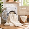 thumbnail image 6 of Regency Heights Full/Queen Size Comforter Set - 3-Piece Ivory Jacquard Sherpa Diamond Bedding with Plush Solid Reverse, Ultra Soft & Warm Fluffy Fleece Bed Set, Machine Washable for All Seasons, 6 of 10