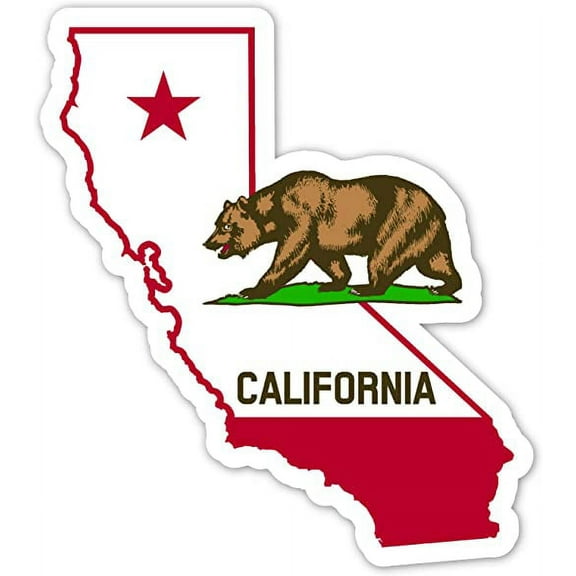 California Map California Bear Vinyl Decal Bumper Sticker 4.5” X 5”