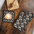 thumbnail image 5 of Pioneer Flower Kitchen Oven Mitt and Pot Holder Sets 2 Pcs for Baking, Cooking and Grilling, Heat Resistant Up To 392 °F, 5 of 7