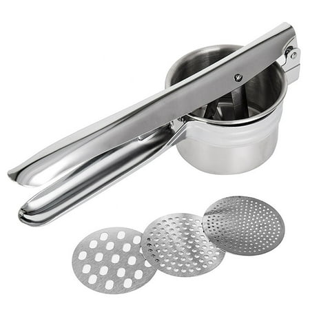 

Willstar Stainless Steel Potato Ricer Potato Masher Kitchen Tool with Ergonomic Handle Vegetable Ricer and Fruit Ricer Great for Purees Fruit Juicer Baby Food Press with 3 Discs