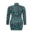 thumbnail image 4 of EIMELI Robe Extensible Y2K Années 90 pour Femmes Col Haut Bodycon T-Shirt Midi Robe de Soirée Mode Urbaine Vert L, 4 of 6