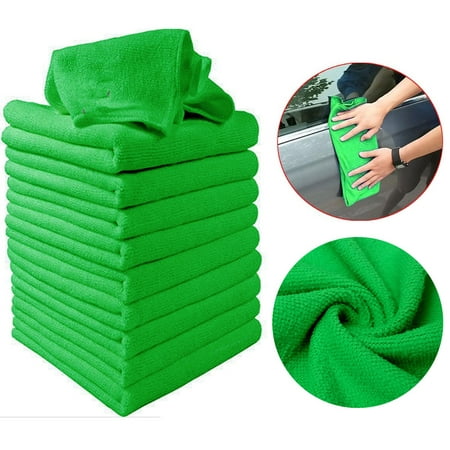 10Pcs Green Micro Fiber Auto Car Detailing Cleaning Soft Cloth Towel Duster