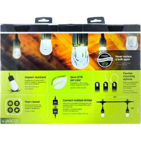 Enbrighten - Café LED Lights (48 feet/24 bulbs) - Black