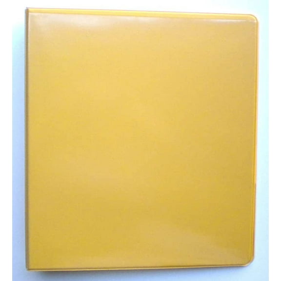 YELLOW 3-Ring 1.5" View Binder, 8.5" x 11", Vinyl, Inside Pockets, Mfd by Samsill - Pack of 2 Binders