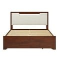 thumbnail image 2 of Walker Edison Mid Century Modern Solid Wood Storage Bed Walnut, 2 of 14