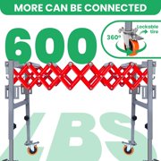 600LBS Connectable Roller Conveyor, Splice 2+ Sections with Built-in Hook, Max Length 94, Heavy Duty for Warehouse Workshop