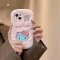 thumbnail image 4 of Cute Cartoon Anime Role Hello Kitty Plush Phone Case for IPhone 11 12 13 14 15 Pro Max Soft Lovely Fuzzy Anti-fall Back Cover RJ, 4 of 6