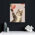 thumbnail image 4 of Nawypu Watercolor Lovely Cat Art Print- Flower Pet Cat Canvas Wall Art-Modren Animal Themd for Kids Bedroom Pet Shop Decoration, 4 of 4