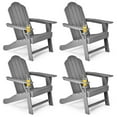 thumbnail image 1 of Costway 4PCS Patio Adirondack Chair Weather Resistant Garden Deck W/Cup Holder Grey, 1 of 7