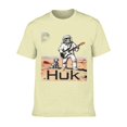 thumbnail image 6 of Men Retro Space Skeleton Astronaut Guitar Graphic T-Shirt, Mars Rover Dog HUK Print Crew Neck Poly Cotton Casual Short Sleeve Tee, 6 of 8