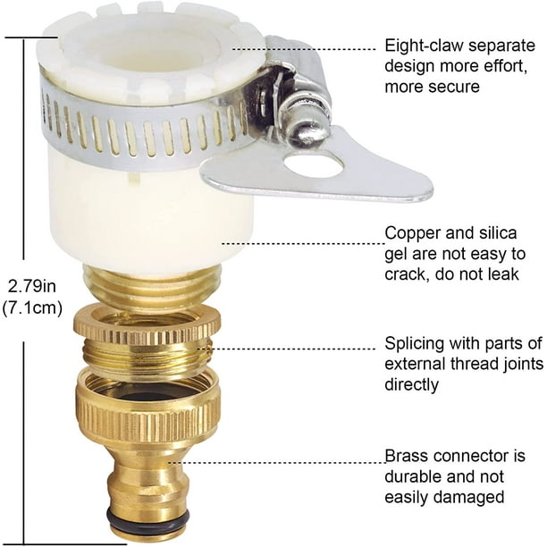 Connecteur de robinet de tuyau en laiton adaptateur de robinet