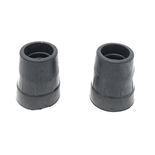 PCP Replacement Cane Tips, 7/8 inch / 2.2 cm diameter (Black, Two Tips
