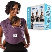 Baby K’tan Original Baby Wrap Carrier Infant and Child Sling Pre Wrapped Holder for Babywearing, No wrapping, Carry Newborn up to 35 lbs. EGGPLANT| SIZE:MEDIUM| WOMEN SIZE : 10-14 | SEE SIZE CHART