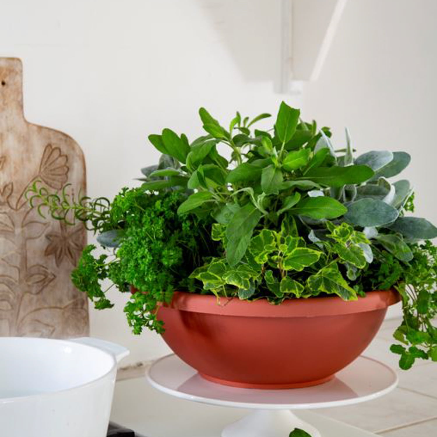 HC Companies GAB18000E35 18 Inch Resin Garden Bowl Planter Pot, Terra Cotta