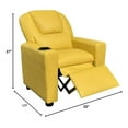 thumbnail image 3 of Alieon Marisa Yellow PU Leather Kids Recliner Chair with Cup Holder, 3 of 6