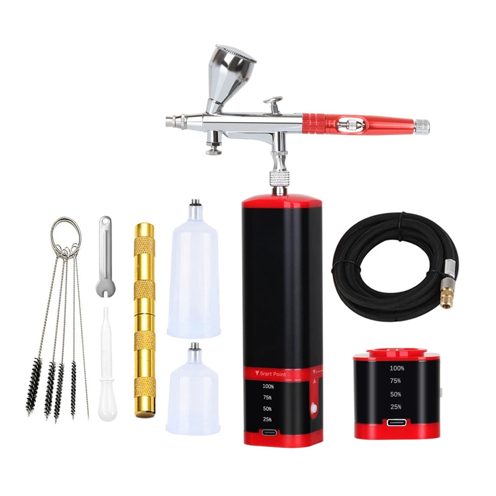 Aérographe Portable Rechargeable, pistolet de pulvérisation de peinture, aérographe pour Nail Art, gâteau, pâtisserie, peinture, barbier, maquillage, beauté du visage, soins de la peau  66