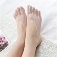 thumbnail image 2 of 5 Pairs Orthopedic Compressing Socks For Women Toe Socks Breathable Five Finger Split Toe Socks Invisible Boat Socks, 2 of 5