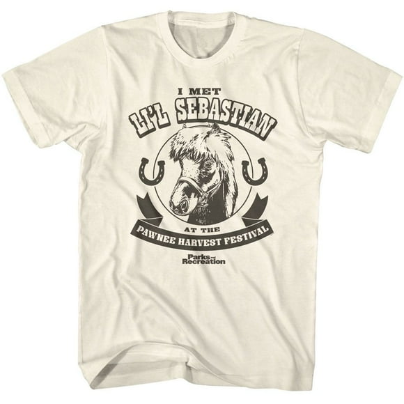 Parks And Recreation I Met Lil Sebastian Natural Adult T-Shirt