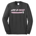 thumbnail image 2 of Wild Bobby Life Is Miami Soccer GOAT Sports Men Long Sleeve Shirt, Charcoal, X-Large, 2 of 5