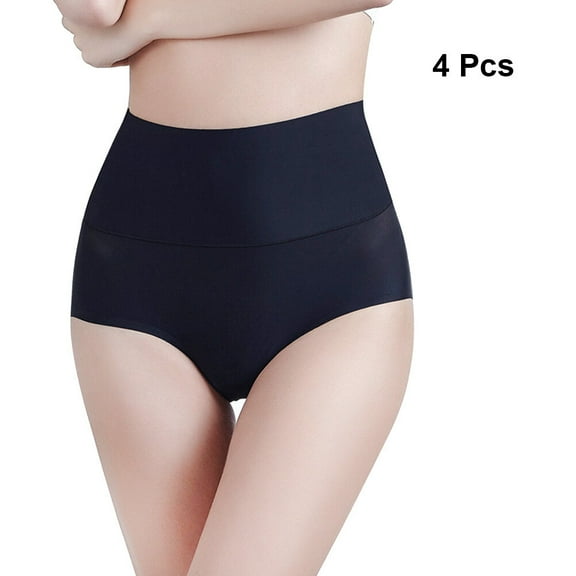 LOLIPPYY High Waist Women's Underwear Spandex Briefs with No Trace Design for Comfortable Wearing Black Size L