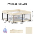 thumbnail image 4 of Foldable Baby Playpen with Mat, Collapsible Play Pen for Babies and Toddlers, Indoor & Outdoor Kids Safety Play Pen, Portable Play Yard with 50 Ocean Balls, 50"×50", Yellow, 4 of 8