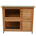48" Outdoor Rabbit Hutch, Waterproof Wooden Chicken Coop, 2Story