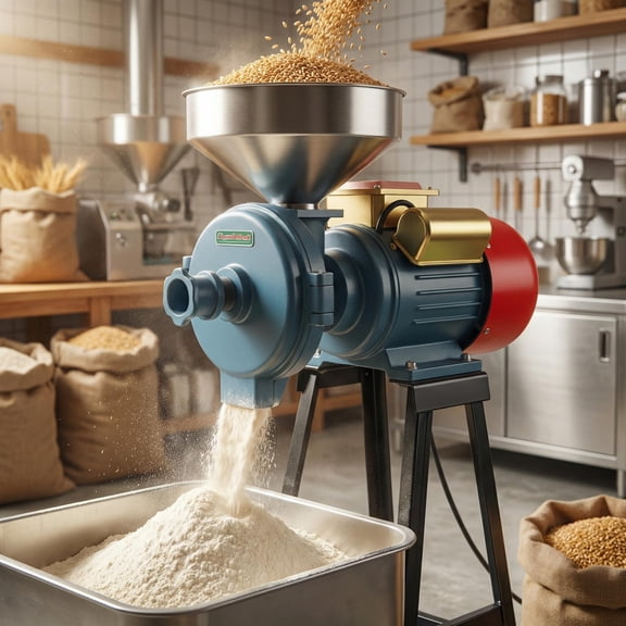 Electric Grain Mill Grinder Corn Grinder, 3000W 110V Commercial Flour Mill Machine with Funnel, Feed Grinders for Corn, Wheat, Rice, Cereals,Molino de Maiz Electrico (Dry Cereals Grinders)